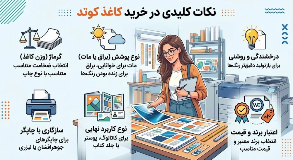 خلاصه نکات کلیدی خرید کاغذ کوتد: نیازسنجی، تست کیفیت و مشاوره